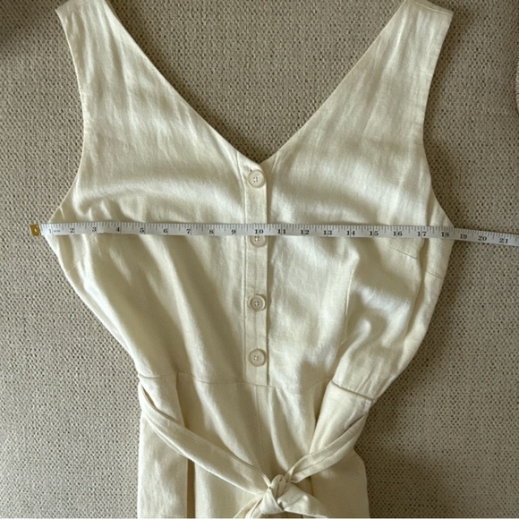 Loft Womens Ivory/Cream Sleeveless Belted Jumpsuit Size 10 NWT $89.99 - Picture 9 of 12